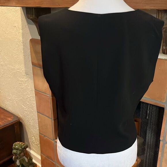 Christian Lacroix Chic Black Square Neck Button-Up Vest Top, size L - Picture 5 of 8